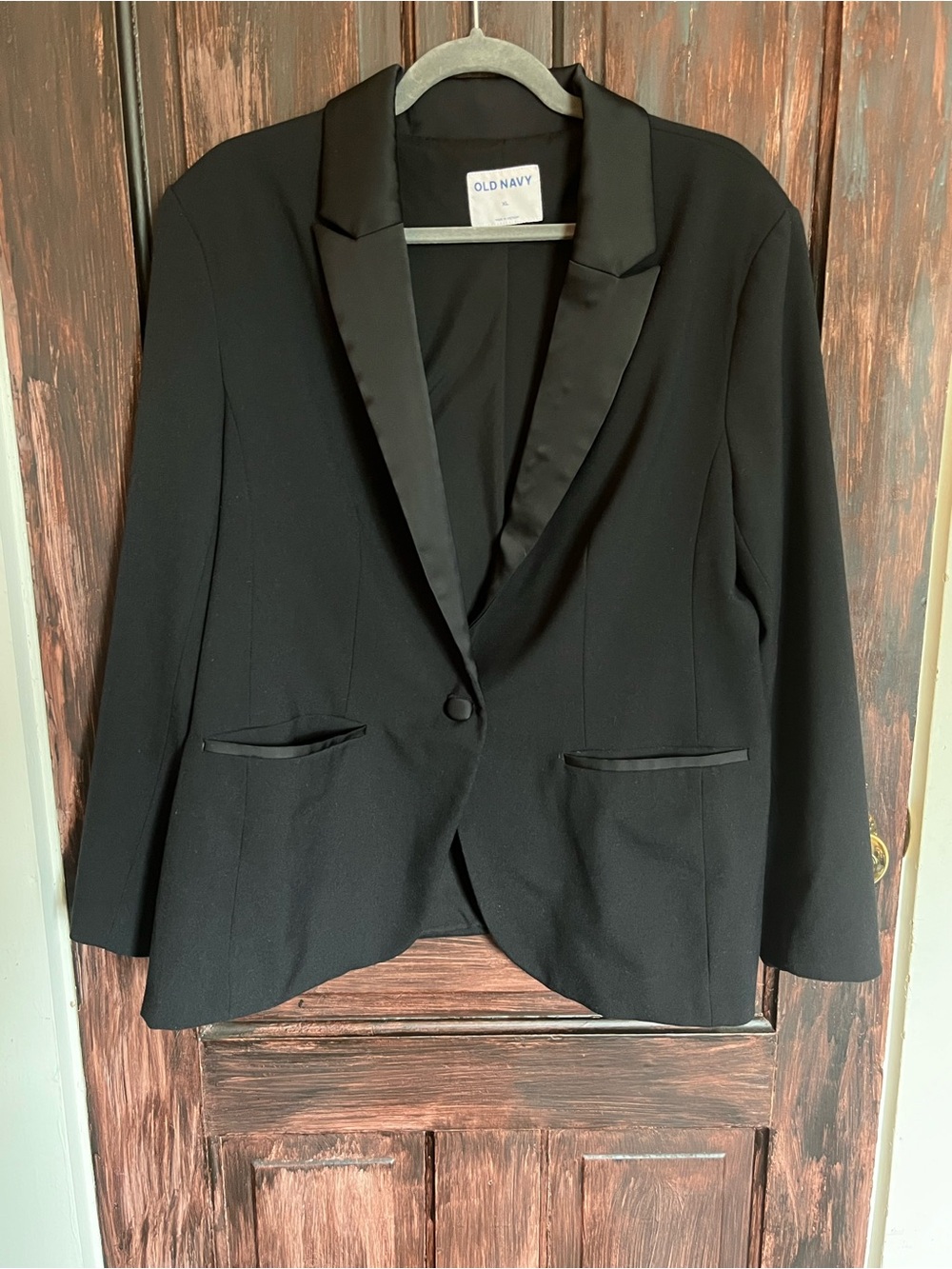 Old Navy Women's Black Satin-Trim Blazer XL